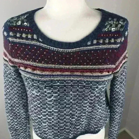 Abercrombie & Fitch Rhinestone Sweater Size S - Picture 2 of 6